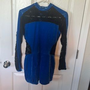 Blue and Black unitard costume